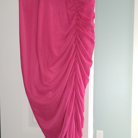 Long Ruched Split Thigh Formal Bridesmaid Dress - Picture 1 of 4